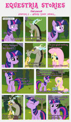 Size: 1800x3090 | Tagged: safe, artist:estories, discord, fluttershy, twilight sparkle, twilight sparkle (alicorn), alicorn, pegasus, pony, comic:find yourself, comic, female, mare