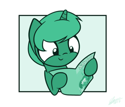 Size: 940x810 | Tagged: safe, artist:dori-to, derpibooru import, oc, oc:kimi, pony, unicorn, comic:silly lyra, book, comic, female, mare, monochrome, reading, simple background, solo