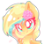 Size: 840x840 | Tagged: safe, artist:hungrysohma, derpibooru import, oc, oc only, oc:roosie, pegasus, pony, blushing, bust, chest fluff, cute, female, flower, flower in hair, ocbetes, simple background, transparent background