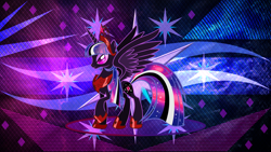 Size: 5120x2880 | Tagged: safe, artist:dragnmastralex, artist:laszlvfx, derpibooru import, edit, twilight sparkle, twilight sparkle (alicorn), alicorn, pony, nightmare twilight, nightmarified, solo, wallpaper, wallpaper edit