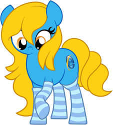 Size: 2115x2338 | Tagged: safe, artist:furrgroup, oc, oc only, oc:internet explorer, browser ponies, clothes, internet explorer, ponified, simple background, socks, solo, striped socks, white background