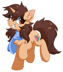 Size: 1313x1500 | Tagged: safe, artist:hioshiru, derpibooru import, oc, oc only, oc:woon, pony, unicorn, 2020 community collab, chest fluff, clothes, derpibooru community collaboration, ear fluff, eye clipping through hair, female, fluffy, looking at you, mare, scarf, simple background, smiling, solo, transparent background