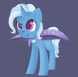 Size: 640x629 | Tagged: safe, artist:peachy-pony, derpibooru import, trixie, pony, unicorn, colored pupils, cute, diatrixes, female, mare, purple background, simple background, solo