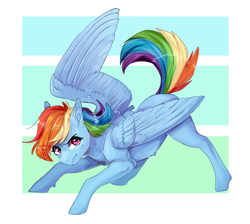 Size: 900x808 | Tagged: safe, artist:trashscoot, derpibooru import, rainbow dash, pegasus, pony, abstract background, belly fluff, cute, dashabetes, ear fluff, female, leg fluff, mare, solo