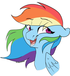 Size: 1018x1102 | Tagged: safe, artist:poowndraww, derpibooru import, rainbow dash, pegasus, pony, bust, cute, dashabetes, eye clipping through hair, eyebrows visible through hair, female, floppy ears, mare, open mouth, portrait, simple background, solo, transparent background