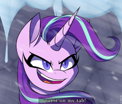 Size: 2100x1800 | Tagged: safe, artist:celes-969, derpibooru import, starlight glimmer, pony, unicorn, the ending of the end, badass, colored pupils, dialogue wheel, put it on my tab, sassy, scene interpretation, solo