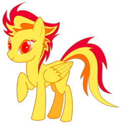 Size: 1974x2067 | Tagged: safe, artist:radioactive nero, derpibooru exclusive, derpibooru import, oc, oc:phoenix fire, pegasus, pony, 2020 community collab, derpibooru community collaboration, female, not spitfire, raised leg, simple background, solo, transparent background