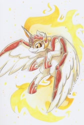 Size: 1058x1565 | Tagged: safe, artist:ravenpuff, derpibooru import, daybreaker, pony, solo, traditional art