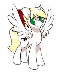 Size: 3392x4136 | Tagged: safe, artist:kilo, oc, oc only, oc:kyrie, pegasus, pony, aryan, aryan pony, blonde, cute, luftwaffe, nazipone, race swap, simple background, smiling, solo, spread wings, transparent background