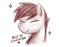 Size: 1280x1024 | Tagged: safe, artist:sugar morning, oc, oc only, oc:slipstream, pony, bust, cute, eyes closed, head, male, monochrome, portrait, simple background, sketch, solo, stallion, sweet