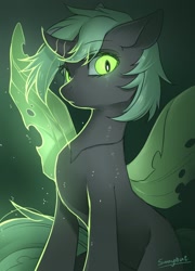 Size: 924x1280 | Tagged: safe, artist:swaybat, oc, changeling, female, looking at you, mare, solo