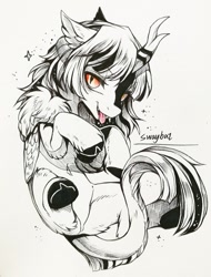 Size: 975x1280 | Tagged: safe, artist:swaybat, oc, kirin, pony, cloven hooves, looking at you, male, sketch, solo, stallion