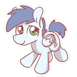 Size: 1280x1280 | Tagged: safe, artist:sugar morning, oc, oc only, oc:slipstream, pegasus, pony, chibi, cute, daaaaaaaaaaaw, heterochromia, looking at you, male, ocbetes, running, simple background, solo, stallion, sweet, transparent background