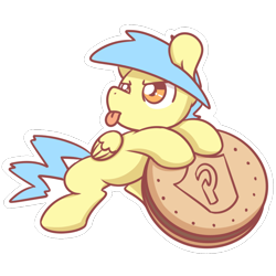 Size: 1280x1280 | Tagged: safe, artist:sugar morning, oc, oc only, oc:lost thunder, pegasus, pony, angry, chibi, cookie, cute, food, male, simple background, solo, stallion, standing, tongue out, transparent background