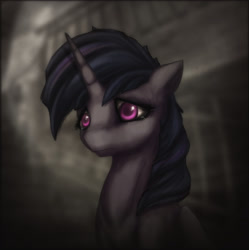 Size: 1600x1606 | Tagged: safe, artist:anemonepetal, twilight sparkle, twilight sparkle (alicorn), alicorn, pony, bust, colored, colored pupils, crying, depressed, female, mare, sad, solo, tears of pain