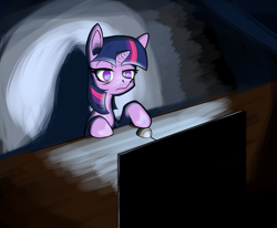 Size: 1600x1320 | Tagged: safe, artist:legendarymemory, twilight sparkle, computer, sleepy, solo