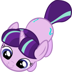 Size: 3000x3015 | Tagged: safe, artist:batbow, starlight glimmer, pony, unicorn, the cutie map, both cutie marks, cute, female, from above, glimmerbetes, mare, overhead view, pet, s5 starlight, simple background, smiling, solo, top down, transparent background, vector