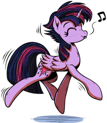 Size: 1000x1150 | Tagged: safe, artist:gray--day, twilight sparkle, twilight sparkle (alicorn), alicorn, pony, castle sweet castle, alternate hairstyle, female, mare, music notes, punklight sparkle, simple background, solo, transparent background, whistling