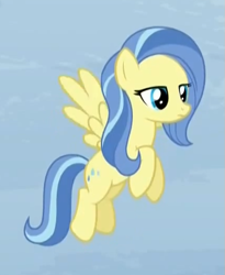 Size: 429x523 | Tagged: safe, screencap, sunshower, pegasus, pony, tanks for the memories, cropped, female, flying, mare, solo
