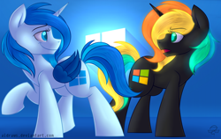 Size: 4592x2893 | Tagged: safe, artist:aidraws, oc, oc only, oc:windows 8, duality, operating system, ponified, windows, windows 8