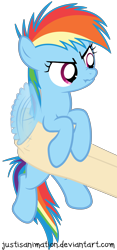 Size: 3472x7403 | Tagged: safe, artist:justisanimation, rainbow dash, human, pegasus, pony, angry, cute, dashabetes, female, filly, filly rainbow dash, flapping, frown, glare, hand, holding a pony, i'm not cute, justis holds a pony, nose wrinkle, offscreen character, scrunchy face, simple background, solo, transparent background, vector