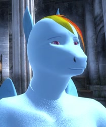 Size: 454x541 | Tagged: safe, derpibooru import, rainbow dash, anthro, 3d, not salmon, oblivion, the elder scrolls, video game, wat