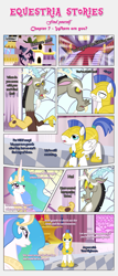 Size: 1919x4476 | Tagged: safe, artist:estories, discord, princess celestia, alicorn, pony, comic:find yourself, comic, royal guard