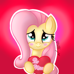 Size: 720x720 | Tagged: safe, artist:vcm1824, fluttershy, pegasus, pony, cute, hnnng, shyabetes, solo, valentine