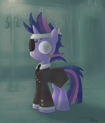 Size: 1200x1400 | Tagged: safe, artist:alasou, derpibooru import, twilight sparkle, classy, eyepatch, future twilight, monocle