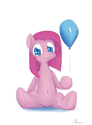 Size: 825x1125 | Tagged: safe, artist:alasou, derpibooru import, pinkie pie, earth pony, pony, balloon, cute, cuteamena, pinkamena diane pie