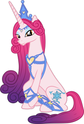 Size: 5320x7820 | Tagged: safe, artist:90sigma, artist:silfoe, idw, princess amore, pony, unicorn, absurd resolution, crown, female, idw showified, jewelry, mare, regalia, show accurate, simple background, sitting, solo, transparent background, vector