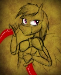 Size: 482x591 | Tagged: safe, artist:lil miss jay, derpibooru import, rainbow dash, anthro, bust, dagger, mask, solo, weapon