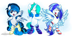 Size: 3537x1890 | Tagged: safe, artist:xwhitedreamsx, oc, oc only, oc:sapphire heart song, clothes, cutie mark, dancing, socks, striped socks