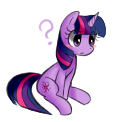 Size: 949x1006 | Tagged: safe, artist:maren, derpibooru import, twilight sparkle, curious, question mark, solo