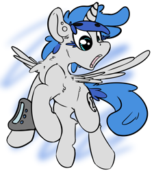 Size: 1280x1422 | Tagged: safe, artist:ralek, oc, oc only, oc:sapphire sights, fallout equestria, flying, pipbuck, solo