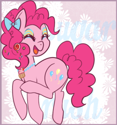 Size: 362x386 | Tagged: safe, artist:lulubell, derpibooru import, pinkie pie, earth pony, pony, female, makeup, mare, pink coat, pink mane, solo