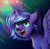 Size: 2024x2000 | Tagged: safe, artist:krotik, princess luna, alicorn, pony, filly, gap teeth, open mouth, solo, spread wings, woona