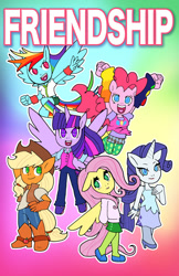 Size: 719x1111 | Tagged: safe, artist:ominous-artist, derpibooru import, applejack, fluttershy, pinkie pie, rainbow dash, rarity, twilight sparkle, twilight sparkle (alicorn), anthro, earth pony, pony, ambiguous facial structure, mane six