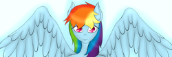 Size: 1024x341 | Tagged: safe, artist:glittersonyourface, derpibooru import, rainbow dash, anthro, solo