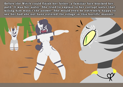 Size: 1280x907 | Tagged: safe, artist:somescrub, oc, oc only, oc:amara, oc:saltine, anthro, zebra, ask nudist sweetie belle, backstory, tale of the witch, tumblr