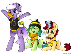 Size: 1806x1332 | Tagged: safe, artist:melodicmarzipan, oc, oc only, oc:pierce, oc:ruby pancakes, oc:silly numptie