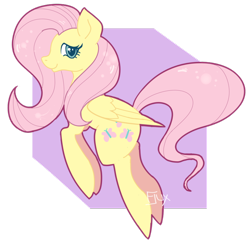 Size: 800x788 | Tagged: safe, artist:fluxadopts, fluttershy, pegasus, pony, cutie mark, female, flying, looking at you, mare, pink mane, pink tail, signature, smiling, solo, wings, yellow coat