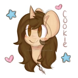 Size: 894x894 | Tagged: safe, artist:pone-artz, oc, oc only, oc:cookie, cookie, cute, digital art, food, solo, watermark