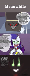 Size: 1280x3255 | Tagged: safe, artist:somescrub, rarity, anthro, alicorn amulet, ask nudist sweetie belle, business suit, clothes, explicit source, possessed, tumblr