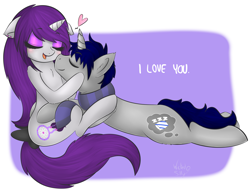 Size: 3423x2637 | Tagged: safe, artist:wickedsilly, oc, oc only, oc:sleepy head, oc:wicked silly, pony, unicorn, couple, female, male, oc x oc, ponysona, shipping, straight, wickedsleepy