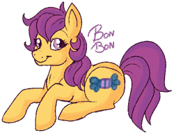Size: 470x359 | Tagged: safe, artist:lulubell, derpibooru import, bon bon (g1), g1, my little pony tales, simple background, solo, transparent background