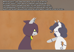 Size: 1280x907 | Tagged: safe, artist:somescrub, oc, oc only, oc:amara, oc:saltine, anthro, zebra, ask nudist sweetie belle, cloak, clothes, explicit source, tale of the witch, tumblr