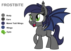 Size: 3507x2550 | Tagged: safe, artist:pananovich, oc, oc only, oc:frostbite, bat pony, pony, female, mare