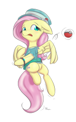 Size: 1700x2700 | Tagged: safe, artist:alasou, derpibooru import, fluttershy, pegasus, pony, clothes, pokéball, pokémon, solo