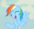 Size: 847x720 | Tagged: safe, screencap, rainbow dash, pegasus, pony, the cutie map, animated, cute, dashabetes, in our town, laughing, solo